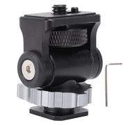 Rjrjc Adjustable 360 Swivel 180 Tilt Aluminum Alloy Camera Display Mount with Cold Shoe for Flash Light, Microphone, Light, 1 Piece