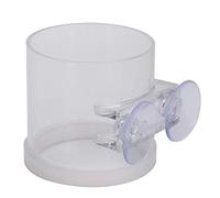 Rjrjc Anillo de alimentación de peces transparente acrílico, alimentador de alimentos con ventosa para acuario, tanque de pesca, alimentador duradero de 6cm de diámetro