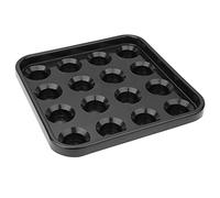 Rjrjc Bandeja de almacenamiento de bolas de billar con capacidad para 16 bolas, accesorio para piscina, bandeja negra resistente y duradera para sala de juegos de salón de billar
