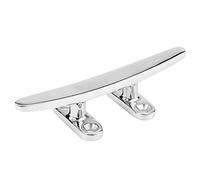 Rjrjc Cornamusa de acero inoxidable para cubierta de barco marino, base plana, silueta baja, cornamusa de 125 mm, resistente, grado marino 316, para muelle de barco, yate, espejo