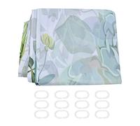 Rjrjc Cortina de ducha Estilo simple Patrón de hojas de plantas Cortina de partición de ducha de baño con ganchos Cortina para el hogar Hotel Familia Camping 89x177cm Poliéster Hojas