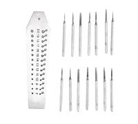 Rjrjc Herramienta de tallado de machos de roscar de acero con 28 orificios Kit de roscado para corte de roscas Herramienta de reparación de relojes con accesorios completos para