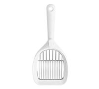 Rjrjc Pala de para gatos de acero inoxidable Pala de metal resistente Pala ancha y profunda Mango ergonómico con revestimiento antiadherente para limpieza de cajas de para gatos