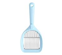 Rjrjc Pala para para gatos Diseño 2 en 1 Mango ergonómico de acero inoxidable Pala de malla para tamizar caca de gato portátil de gran tamaño Azul para limpieza de cajas de para gatos