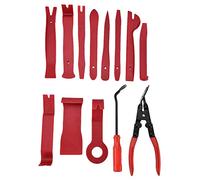 Rjrjc Panel de puerta de coche Universal Clips para salpicadero Alicates Kit de herramientas de extracción de sujetadores 13 piezas Premium PP Acero Ligero Durable para de Audio del