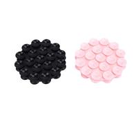 Rjrjc Round Silicone Suction Cup Holder Multifunctional Phone Grip and Nail Art Tool with Strong Adsorption for Car Office Home Pink Black 2pcs
