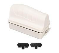 Rjrjc Self Floating Magnetic Window Cleaner, With Dual Cleaning Pads, For Fish Tank Deposit Removal, Plastic with Rare Earth Core 62x150x80mm (White)