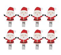 Rjrjc Stainless Steel Adhesive Hooks, 8 Piece Set with Santa Design for Wall Mounting, No Nail Required for Bathroom Kitchen or Office Organization, 9x5cm