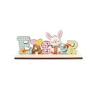 RJSQAQE Easter Wooden Sign Party Decorations for Home,Wooden Easter Bunny Tabletop Decor,Rustic Spring Easter Wooden Table Signs for Tiered Tray Tabletop Shelf Mantel Party Outdoor Indoor (S1)