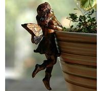 RJSQAQE Miniature Fairies Figurine,Flower Pot and Vase Huggers,Flower Fairy Potted Pendant,Hanging Cup Resin Flower Pots Hanging Fairy Ornaments,Vintage Angel Statue Decor