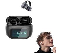 RJSQAQE Real Time Language Translator Earbuds,Ultra Open Bluetooth Earbuds,Clip On Design True Wireless Earbuds with Translator,Touch Screen Translation Device for Travel Business Learning