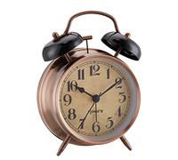 Rjuwurv 4" Loud Alarm Twin Bell Alarm Clock, Night Light, Desk Clock Table Alarm Clock Bedroom Alarm Clock(Bronze)