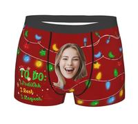 RJVVYUJN Personalised Mens Photo Face Boxer Briefs Custom Boxer Shorts Underpants Gifts for Men Husband Boyfriend