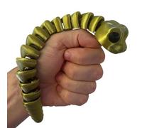 RJW Design Store 7" Cute Reptile Snake Fidget - Articulated Rattlesnake, Anxiety Stress Relief, ADHD & Autism Friendly Snake Fidget Pet (Golden)