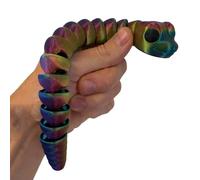 RJW Design Store 7" Cute Reptile Snake Fidget - Articulated Rattlesnake, Anxiety Stress Relief, ADHD & Autism Friendly Snake Fidget Pet (Cosmic)