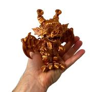 RJW Design Store Cute Mini Dragons Series 1 - Articulated Dragon Fidget Toy Stress Relief for Adults & Children - 3D Printed Dragon (Steampunk Dragon)