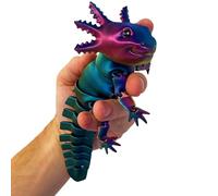 RJW Design Store Large Cute Axolotl Fidget Toy - Articulated Axolotl, Anxiety Stress Relief, ADHD & Autism Friendly Awesome Fidget Pet (Colour Changing Gradient)