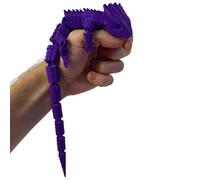 RJW Design Store Large Reptile Fidget - Articulated Lizard, Anxiety Stress Relief, ADHD & Autism Friendly Bearded Dragon Fidget Pet (Purple)