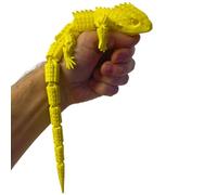 RJW Design Store Large Reptile Fidget - Articulated Lizard, Anxiety Stress Relief, ADHD & Autism Friendly Bearded Dragon Fidget Pet (Yellow)