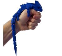 RJW Design Store Large Reptile Fidget - Articulated Lizard, Anxiety Stress Relief, ADHD & Autism Friendly Bearded Dragon Fidget Pet (Dark Blue)