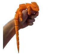 RJW Design Store Large Reptile Fidget - Articulated Lizard, Anxiety Stress Relief, ADHD & Autism Friendly Bearded Dragon Fidget Pet (Orange)