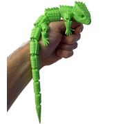 RJW Design Store Large Reptile Fidget - Articulated Lizard, Anxiety Stress Relief, ADHD & Autism Friendly Bearded Dragon Fidget Pet (Light Green)