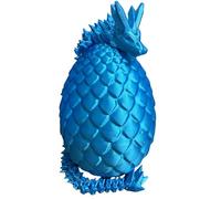 RJW Design Store Ultimate Epic Fidget Dragon With Egg Colour Changing Gradient - Articulated Dragon Stress Relief Sculpture - Eco-Friendly 3D Printed Fantasy Decor (Ice - Dragon & Egg)