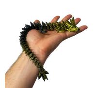 RJW Design Store Ultimate Epic Fidget Dragon Without Egg Colour Changing Gradient - Articulated Dragon Stress Relief Sculpture - Eco-Friendly 3D Printed Fantasy Decor (Dark - Dragon Only)