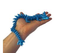 RJW Design Store Ultimate Epic Fidget Dragon Without Egg Colour Changing Gradient - Articulated Dragon Stress Relief Sculpture - Eco-Friendly 3D Printed Fantasy Decor (Ice - Dragon Only)
