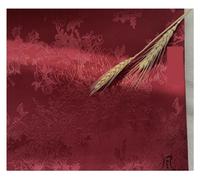 RJXCYOO Silk Fabric 5/10meters Silky Floral Jacquard Satin Fabric for Dressmaking, Inner Lining Material Sewing Clothes by Meter Burgundy 150cmx5M