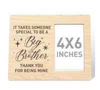 RJYMK Big Brother Gift Wooden Photo Frame - Thank You for Being Mine, Christmas & Birthday Picture Frame Gifts for Big Brother from Little Sister