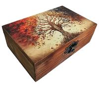 RK Collections Wooden Tree of Life Jewelry Trinket Keepsake Box. Decorative Case/Holder. (6.5" Tree of Life)