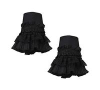 RK-HYTQWR Gothic Retro Black Detachable Sleeve Fake Cuffs Multi Layer Ruffles Lace Patchwork Lolita Princess Sweater Decorative Wristband,Multi-Layer Lace Fake Sleeves,Black