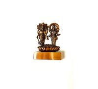 RK NAUTICAL INSTRUMENT Decorative Hindu Deities Brass Statue, Vishnu Lakshmi Idol on Lotus Base with Stand, Antique Copper Finish