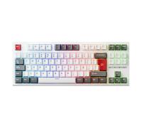 RK R87 Wired Mechanical Keyboard 87 RGB Backlit Customizable Keycaps Hot-swappable Gamer Keyboard With Dust Cover Compatible With Various Devices(Spanish White)