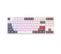 RK R87 Wired Mechanical Keyboard 87 RGB Backlit Customizable Keycaps Hot-swappable Gamer Keyboard With Dust Cover Compatible With Various Devices(Russian White)