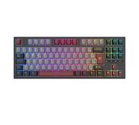 RK R87 Wired Mechanical Keyboard 87 RGB Backlit Customizable Keycaps Hot-swappable Gamer Keyboard With Dust Cover Compatible With Various Devices(Portuguese Black)