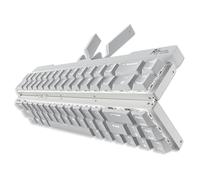 RK ROYAL KLUDGE F68 60% Foldable Low Profile Mechanical Keyboard, Wireless Mechanical Keyboard with Aluminum Body, Built-in Stand Holder, White Backlit, 68 Keys, Tactile Brown Switch