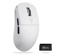 RK ROYAL KLUDGE M3 Gaming Mouse 47g Ultra-Lightweight with PAW3950 Optical Sensor DPI up to 42000，Tri-Mode BT/2.4G/USB-C Wireless Mouse 8000Hz Polling Rate 5 Adjustable Buttons 650mAh Battery (White)