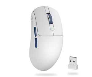 RK ROYAL KLUDGE M30 Wireless Gaming Mouse 43g Ultra-Light With PixArt PAW3311 Sensor, 24000 DPI, Tri-Mode BT/2.4G/Wired Computer Mouse 250mAh Battery, 1000Hz Polling rate 5 Programmable Buttons, White
