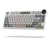 RK ROYAL KLUDGE N80 Low-Profile Mechanical Keyboard w/Smart Display Screen & Knob, Top Mount 75% Wireless Keyboard BT/2.4G/USB-C, Software Support, Massive Battery,80 Keys,Quiet Linear Red Switches