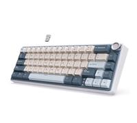 RK ROYAL KLUDGE R65 Mechanical Keyboard Wireless with Volume Knob, Gasket Mounted 60% Gaming Keyboard with 66Keys, Tri-Mode 2.4G/USB-C/BT US Layout PBT Keycaps, QMK/VIA, Hot-Swap Cream Switch, Blue