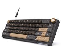 RK ROYAL KLUDGE R65 Wired Gaming Keyboard with Knob, 60% Percent QMK/VIA US Layout RGB Backlit Gasket Mount Mechanical Keyboard with PBT Keycaps, MDA Profile, 66 Keys Hot Swappable Cream Switch, Black