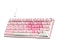 RK ROYAL KLUDGE R75 Mechanical Keyboard Wired with Volume Knob, 75% Keyboard Gasket Mounted, Hot Swappable, Creamy Sound, MDA Profile, PBT Keycaps, Pink