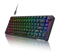 RK ROYAL KLUDGE R75 Wired Mechanical Gaming Keyboard, 75% Hot-Swap Mechanical Keyboard Volume Knob, Soft Pre-lubed Tactile Brown Switch