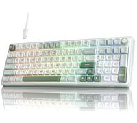 RK ROYAL KLUDGE R98 Pro Gaming Keyboard, 96% Wired Mechanical Keyboard Creamy RGB with Number Pad and Volume Knob, Gasket Mount, MDA Profile US Layout PBT Keycaps, Hot Swap Pre-lubed Tactile Switch