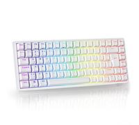 RK ROYAL KLUDGE RK84-DE Gaming Keyboard 75% 85 Keys TKL Compact Mechanical Bluetooth Keyboard Red Switch RGB Backlit 2.4GHz Gaming Keyboard for Mac & Win, QWERTZ