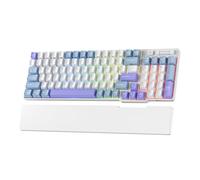 RK ROYAL KLUDGE RK96 RGB Limited Ed, 90% 96 Keys Wireless Triple Mode BT5.0/2.4G/USB-C Hot Swappable Mechanical Keyboard w/Wrist Rest, Tactile Pale Green Switches, Taro Milk White