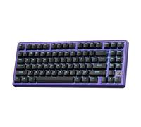 RK ROYAL KLUDGE X87 Mechanical Keyboard 75% Wired Keyboard Gaming with 86 Keys, Gasket Mount, Ice-Blue Backlight, Purple Shell Design, Software Support, Hot-Swappable Creamy Switch Black