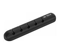 RK TECH Cable Wire Clips Ties, Holder Tidy Management. Organise Your Desk, Office or car with Adhesive (5 Cable Holder Black)